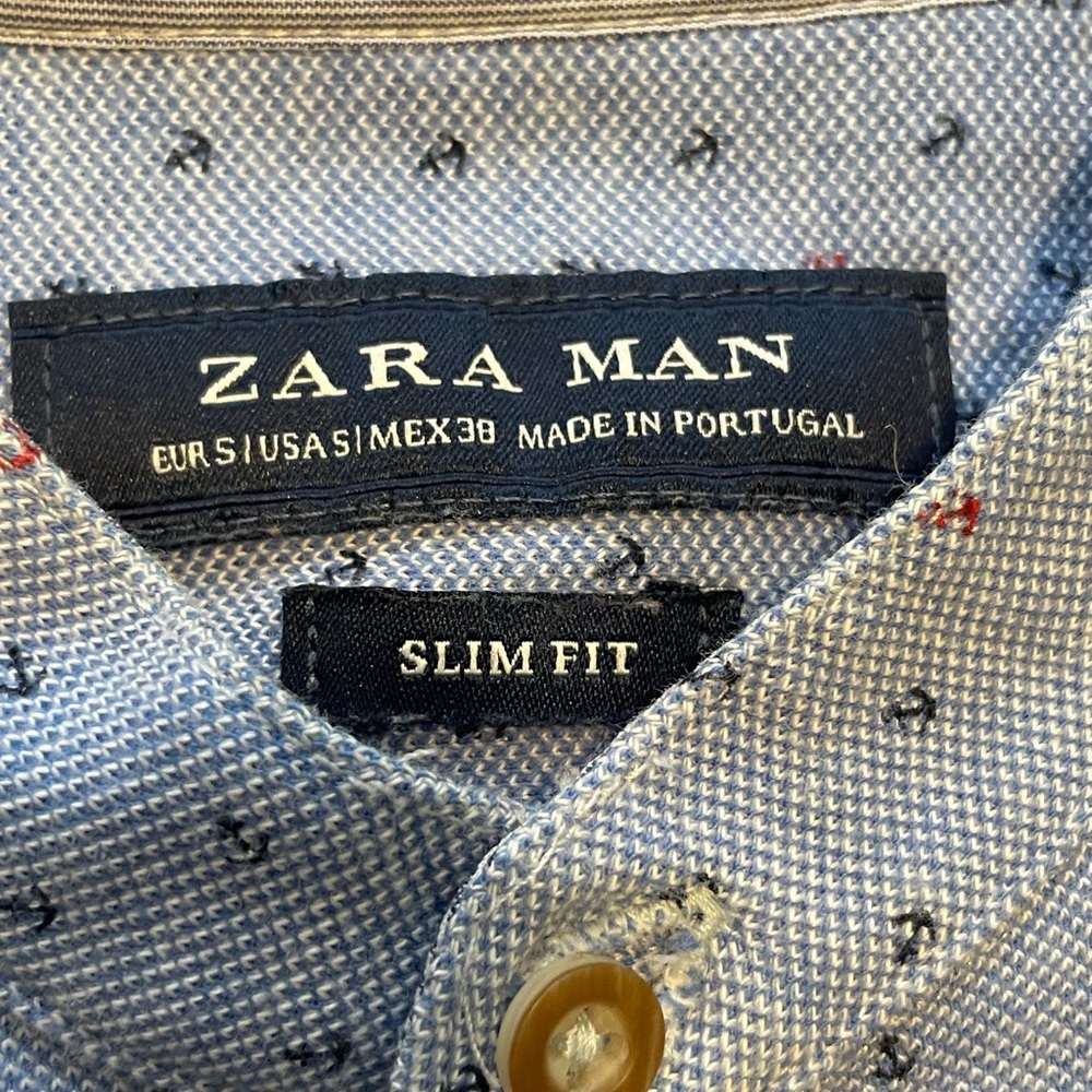 Zara Blue Casual Button Down Shirt